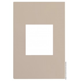 Placa 2 Módulos Juntos com Suporte 4x2 - RECTA Areia Satin Fosco